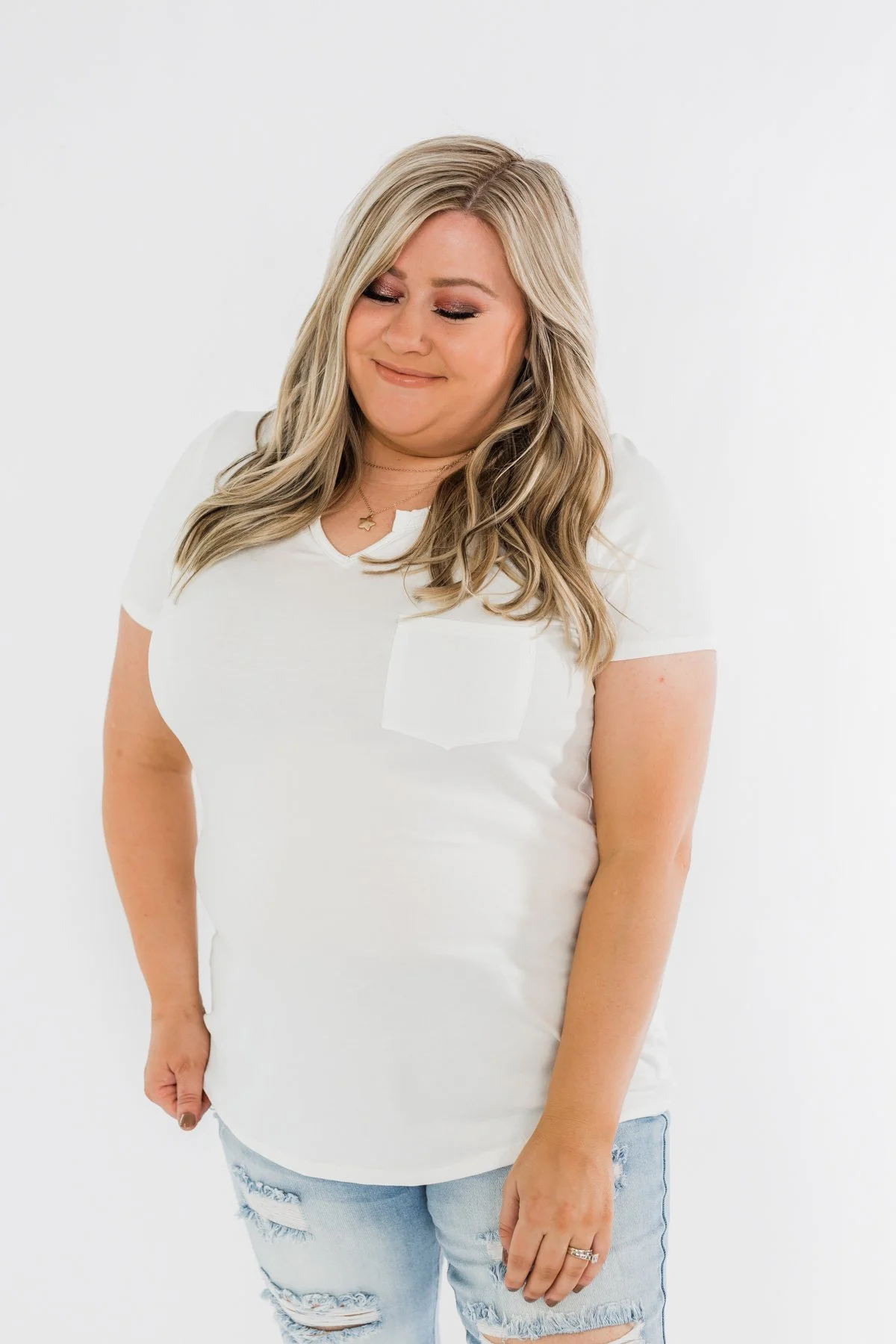 This is Me Notch Pocket Top- Off White - Image 8