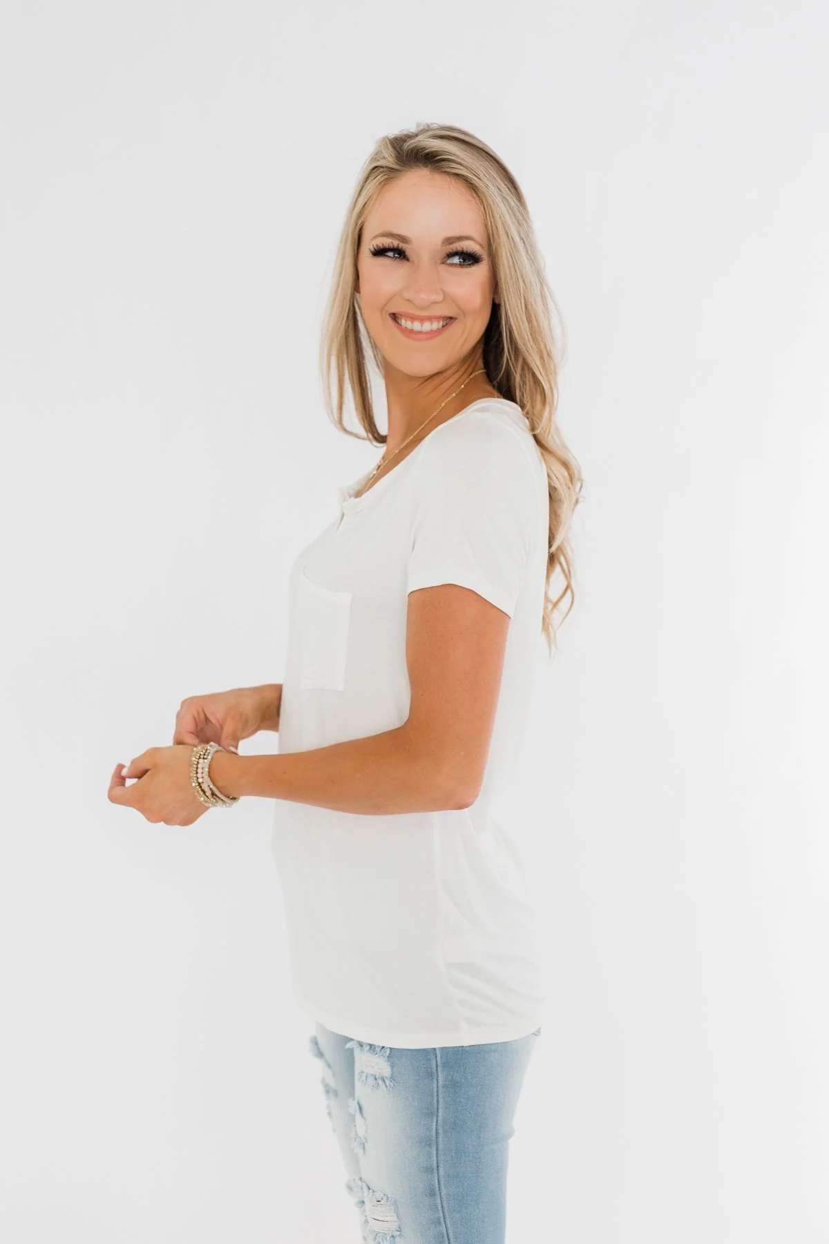 This is Me Notch Pocket Top- Off White - Image 9