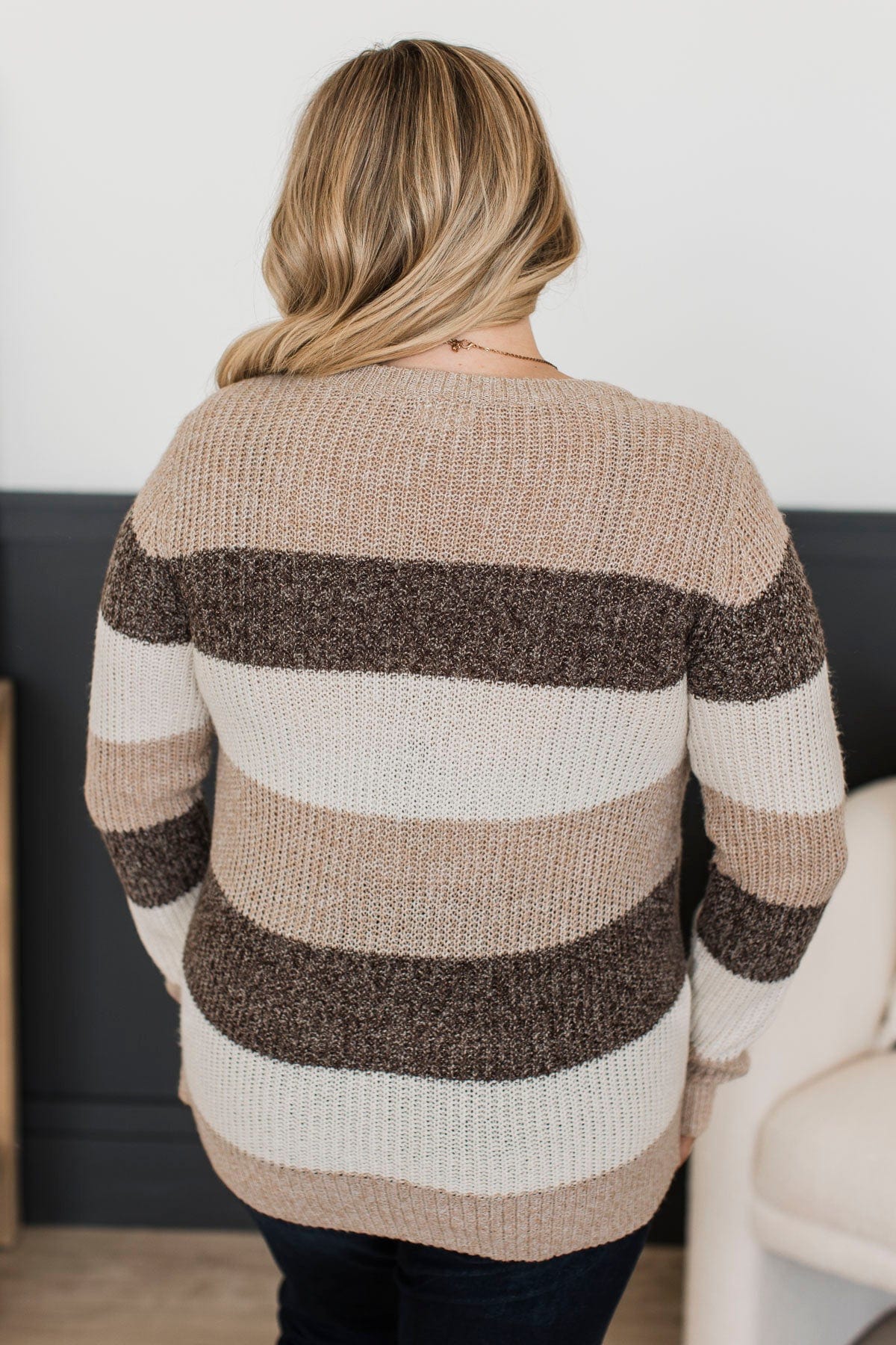 Total Favorite Color Block Sweater- Taupe & Brown - Image 10