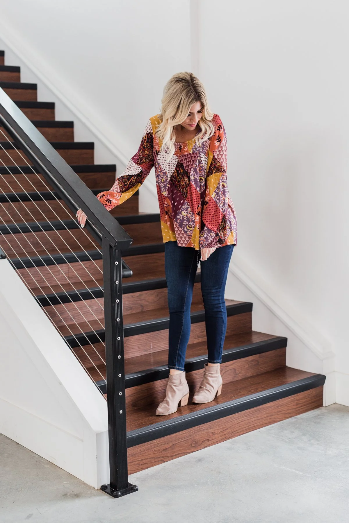 Wandering Free Printed Blouse- Purple Tones - Image 3