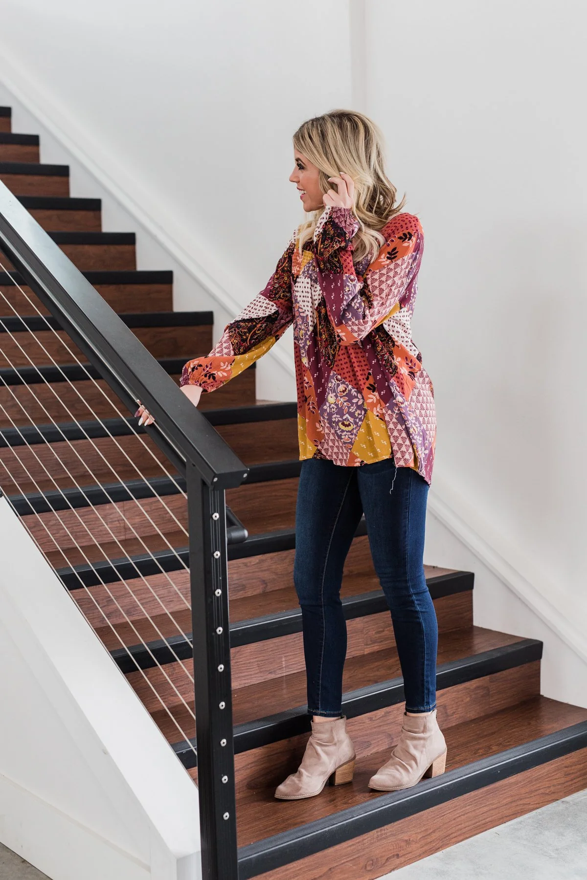 Wandering Free Printed Blouse- Purple Tones - Image 5