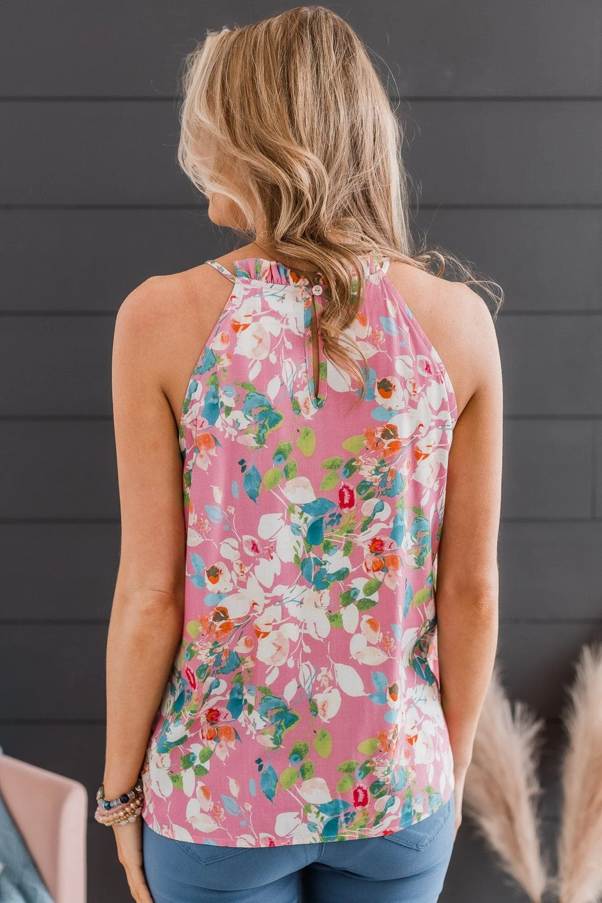 Watch Me Bloom Floral Tank Top- Pink - Image 8